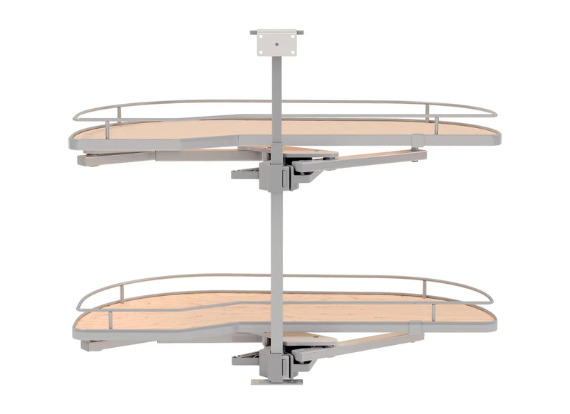 Rev-A-Shelf Maple Two-Tier Girasolo w/ Soft Close and Chrome Accents for 15" Left Opening/Blind Right Corner cabinets 587-15-LMP
