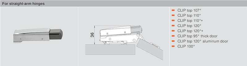 Blum BLUMOTION 973A for Overlay Hinges - 973A0500.01