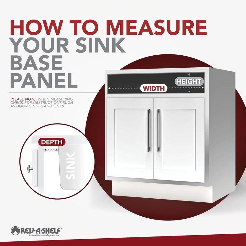Rev-A-Shelf 36" White Polymer Slim Series Tip-Out Sink Front Tray w/ 1 Pair Hinges and End Caps - 6541-36-11-50