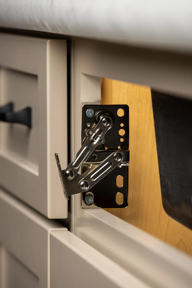 Rev-A-Shelf 36" White Polymer Slim Series Tip-Out Sink Front Tray w/ 1 Pair Hinges and End Caps - 6541-36-11-50