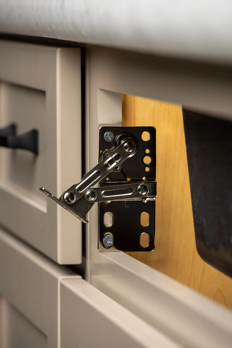 Rev-A-Shelf 36" White Polymer Slim Series Tip-Out Sink Front Tray w/ 1 Pair Hinges and End Caps - 6541-36-11-50