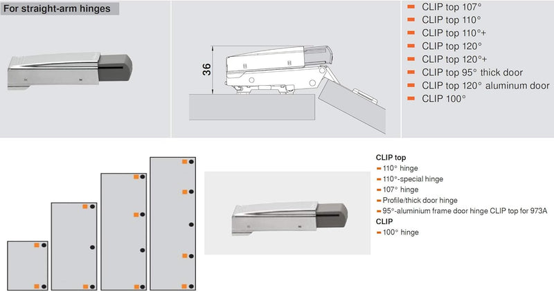 Blum BLUMOTION 973A for Overlay Hinges - 973A0500.01