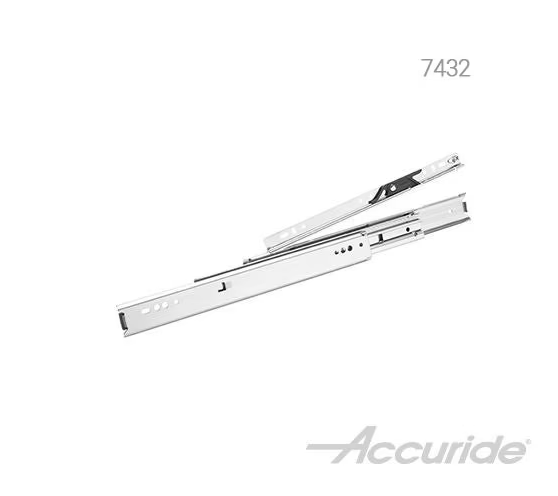 Accuride 7432 Series Light Duty Full Extension Slide with Rail Mounting and Progressive Movement - 20" - Zinc - C7432-20D