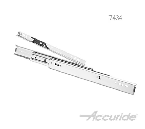 Accuride 7434 Series Light Duty Over Travel Slide with Rail Mounting and Progressive Movement - 20" - Zinc - C7434-20D