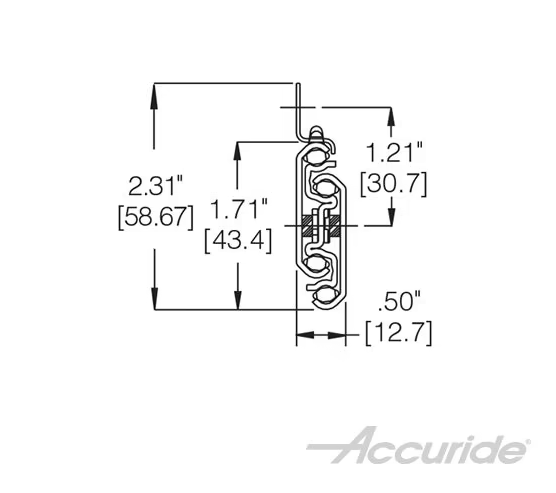 Accuride 7434 Series Light Duty Over Travel Slide with Rail Mounting and Progressive Movement - 20" - Zinc - C7434-20D