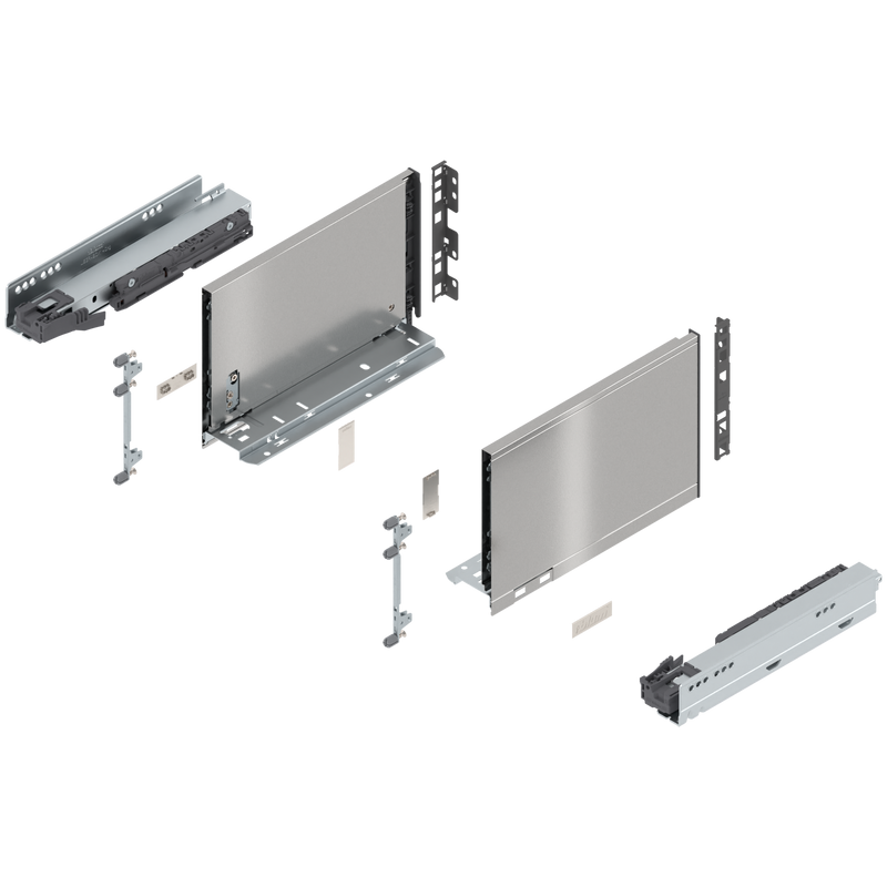 Blum LEGRABOX C Height (7") V1 Packaging Set - 11" (270mm) - 125lb - Stainless Steel (INGL) - 770C27S0I