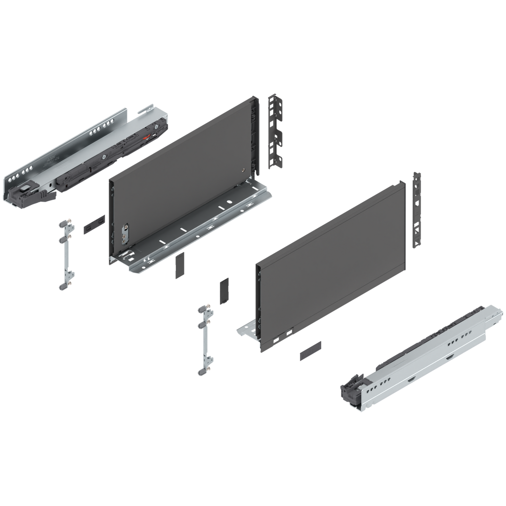 Blum LEGRABOX C Height (7") V1 Packaging Set - 14" (350mm) - 125lb - Orion Gray (OG-M) - 770C35S0S