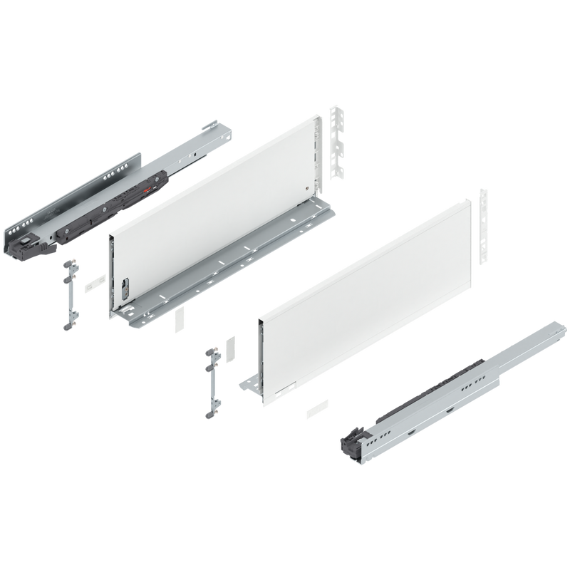 Blum LEGRABOX C Height (7") V1 Packaging Set - 20" (500mm) - 125lb - Silk White (SW-M) - 770C50S0S