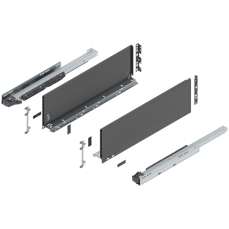 Blum LEGRABOX C Height (7") V1 Packaging Set - 22" (550mm) - 125lb - Orion Gray (OG-M) - 770C55S0S