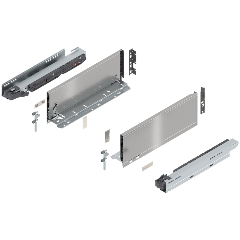 Blum LEGRABOX K Height (5-1/16") V1 Packaging Set - 14" (350mm) - 125lb - Stainless Steel (INGL) - 770K35S0I