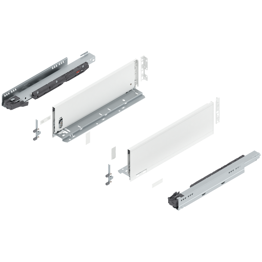 Blum LEGRABOX K Height (5-1/16") V1 Packaging Set - 16" (400mm) - 125lb - Silk White (SW-M) - 770K40S0S