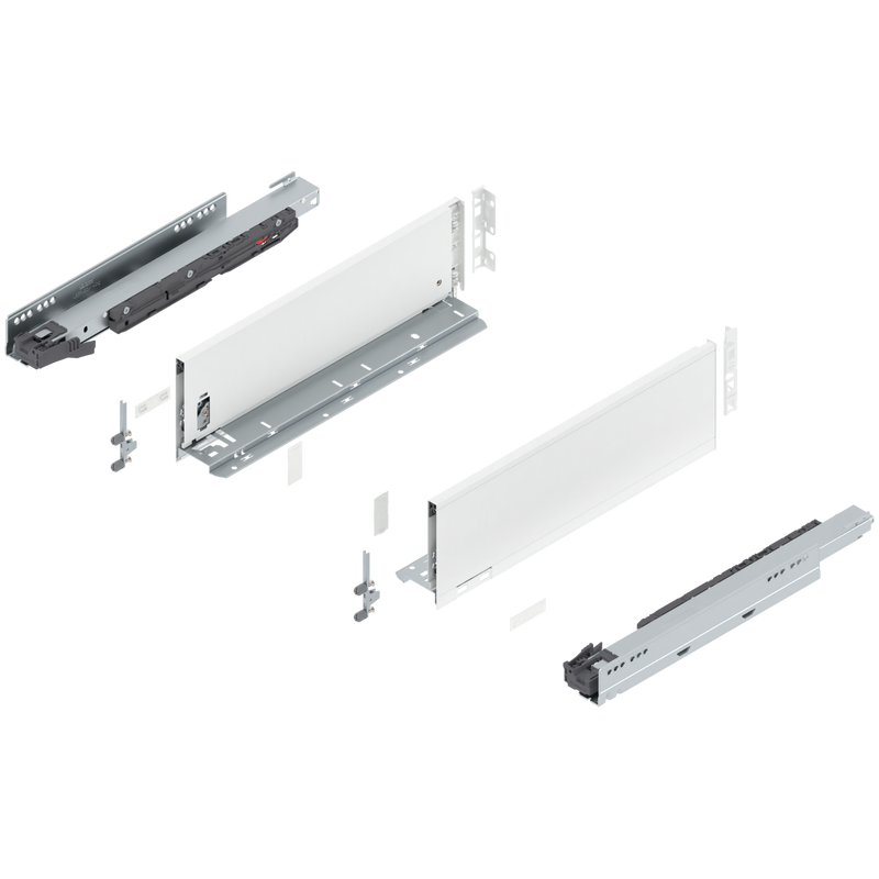 Blum LEGRABOX K Height (5-1/16") V1 Packaging Set - 16" (400mm) - 125lb - Silk White (SW-M) - 770K40S0S