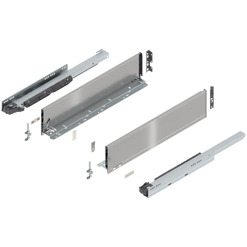 Blum LEGRABOX K Height (5-1/16") V1 Packaging Set - 22" (550mm) - 125lb - Stainless Steel (INGL) - 770K55S0I