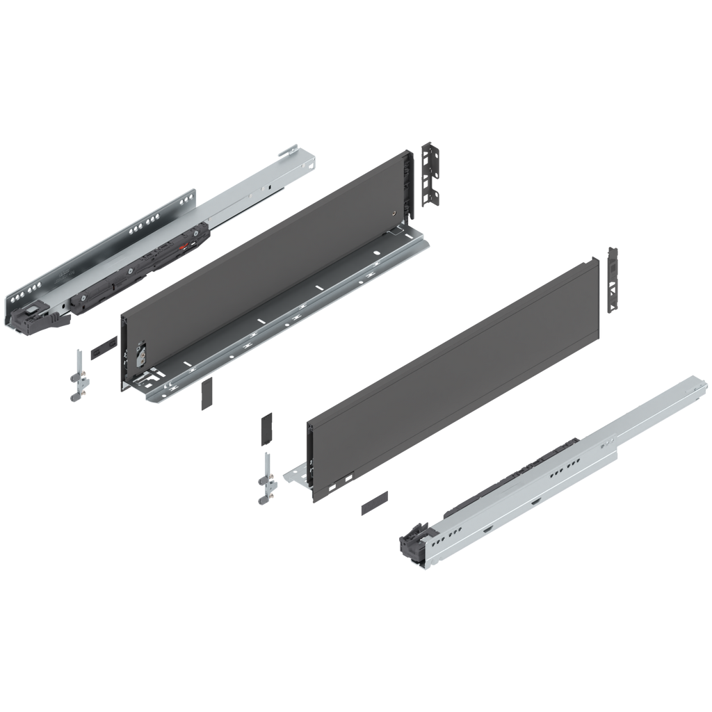 Blum LEGRABOX K Height (5-1/16") V1 Packaging Set - 22" (550mm) - 125lb - Orion Gray (OG-M) - 770K55S0S