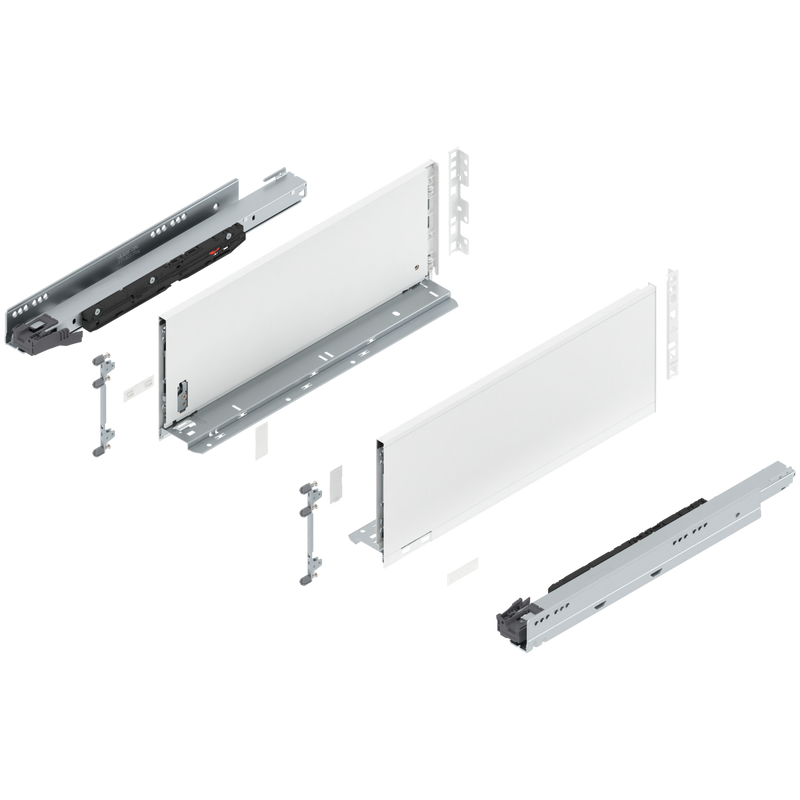 Blum LEGRABOX C Height (7") V1 Packaging Set - 18" (450mm) - 170lb - Silk White (SW-M) - 773C45S0S