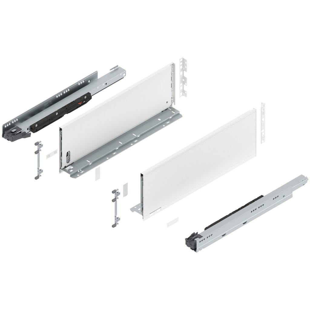 Blum LEGRABOX C Height (7") V1 Packaging Set - 20" (500mm) - 170lb - Silk White (SW-M) - 773C50S0S