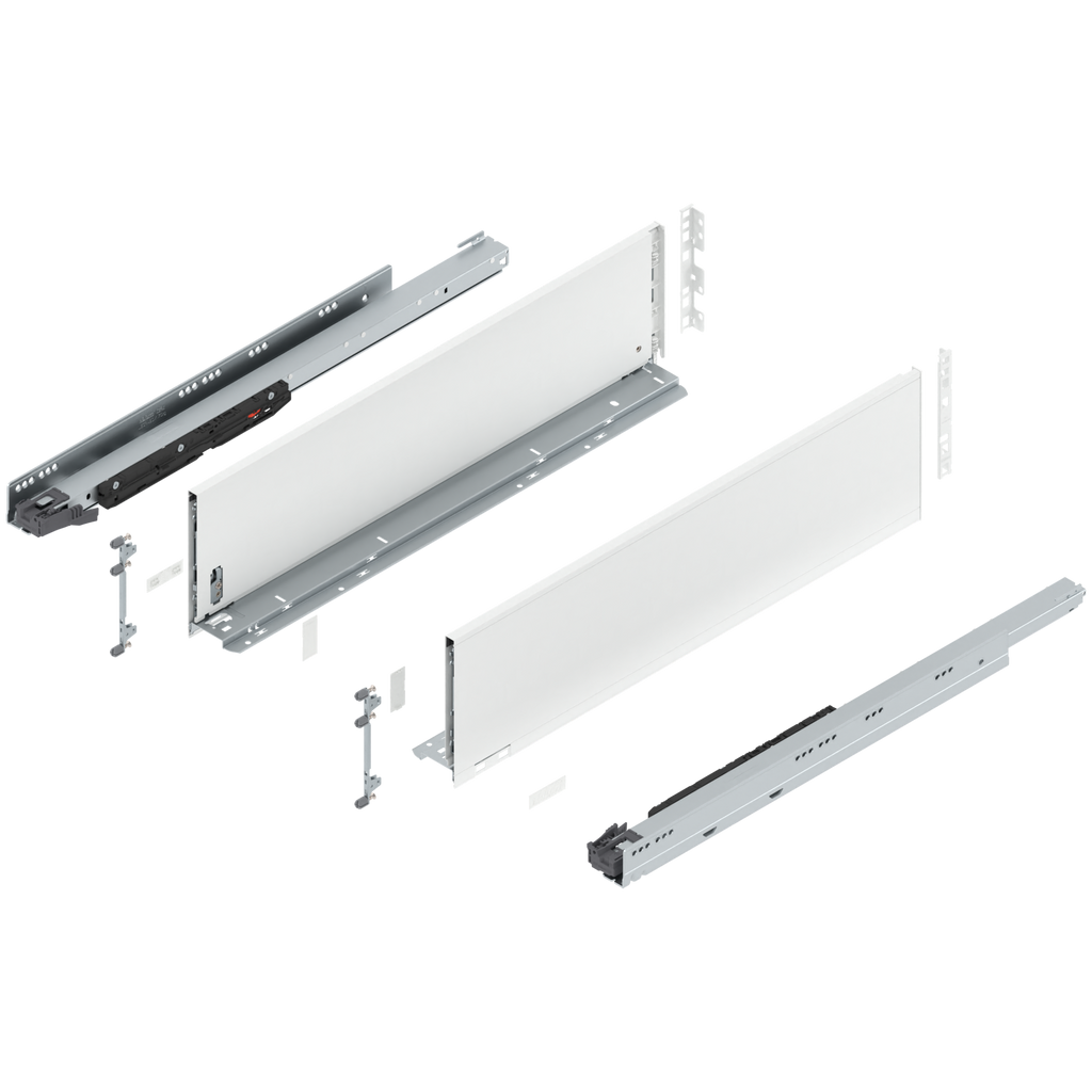 Blum LEGRABOX C Height (7") V1 Packaging Set - 26" (650mm) - 170lb - Silk White (SW-M) - 773C65S0S