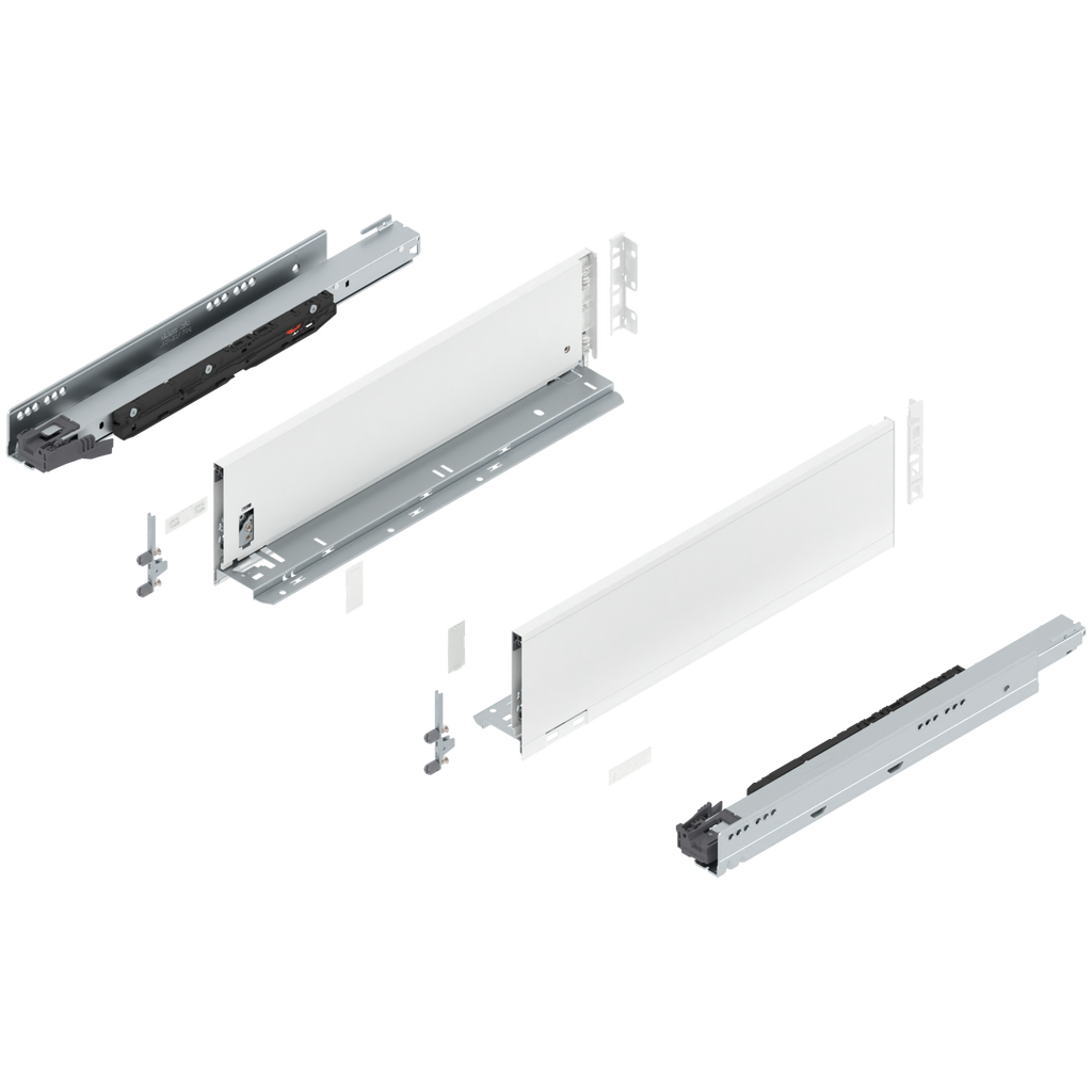 Blum LEGRABOX K Height (5-1/16") V1 Packaging Set - 18" (450mm) - 170lb - Silk White (SW-M) - 773K45S0S
