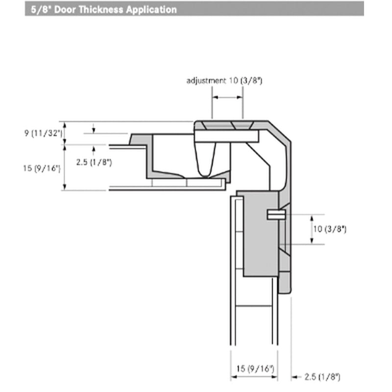 Grass 975 (13127-09) Pie Cut Corner Hinge (Mepla SSP 17, 19, & 21 Replacement)