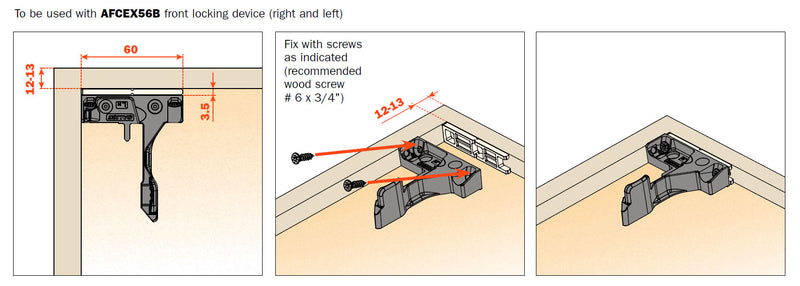 Salice Progressa Spacer for 1/2" drawer sub-fronts - AFSFXXB