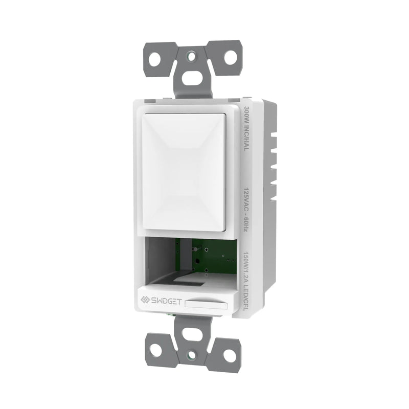 Tresco L-SD3001WA-1 120VAC 150W/300W Swidget Dimmer Switch, without Insert, White