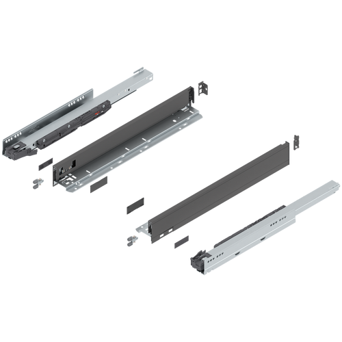 Blum LEGRABOX N Height (2-5/8") V1 Packaging Set - 20" (500mm) - 125lb - Orion Gray (OG-M) - 770N50S0S