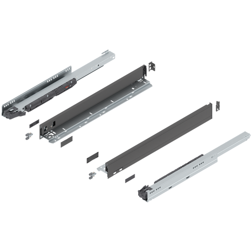 Blum LEGRABOX N Height (2-5/8") V1 Packaging Set - 22" (550mm) - 125lb - Orion Gray (OG-M) - 770N55S0S