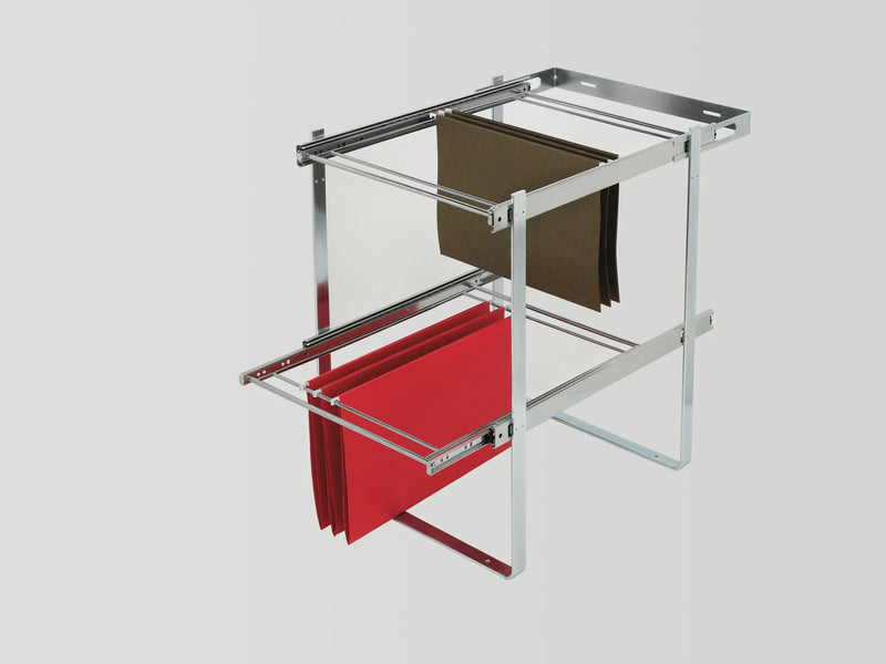 Rev-A-Shelf Chrome Two-Tier File Drawer System w/ Full-Extension Slides - RAS-FD-KIT