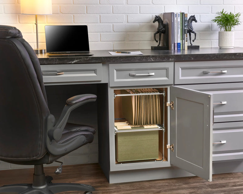 Rev-A-Shelf Chrome Two-Tier File Drawer System w/ Full-Extension Slides - RAS-FD-KIT