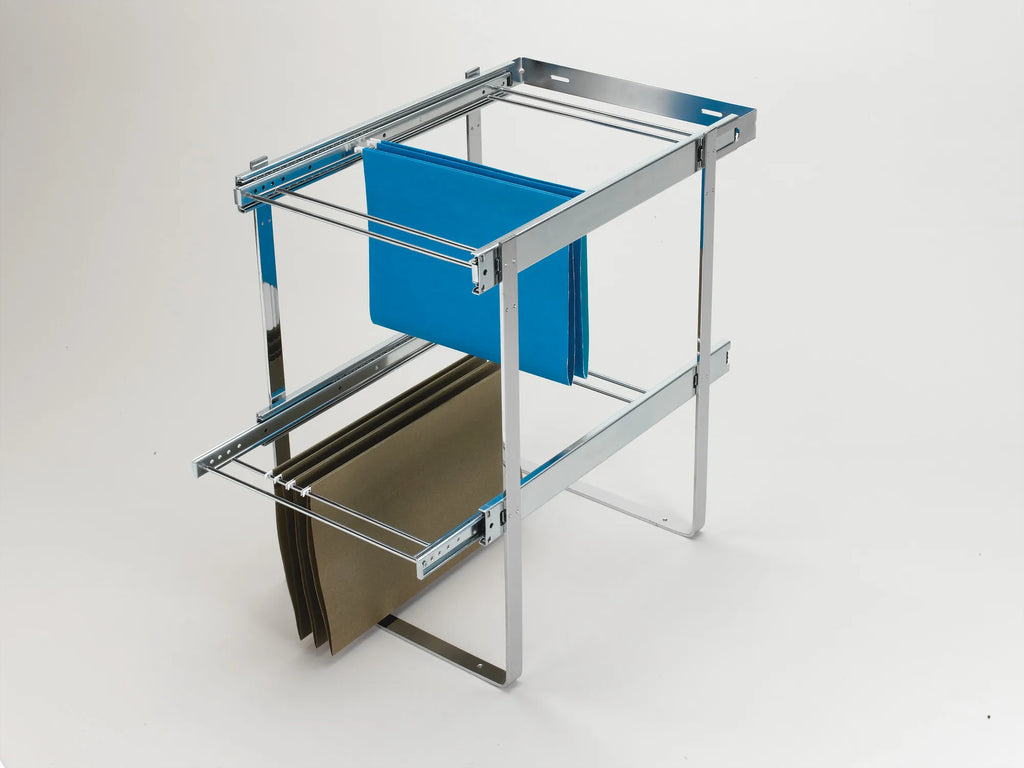 Rev-A-Shelf Chrome Two-Tier File Drawer System w/ Full-Extension Slides - RAS-FD-KIT