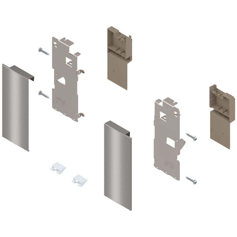 Blum LEGRABOX Interior Roll-out Front Fixing Bracket Set - K Height - Stainless Steel - ZI7.0KI0