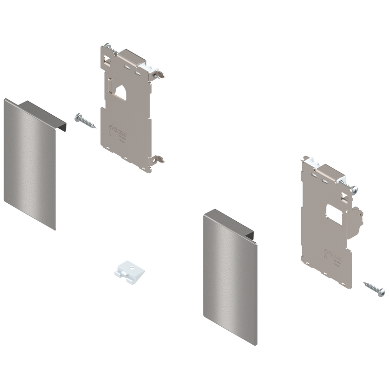 Blum LEGRABOX Interior Roll-out Front Fixing Bracket Set - M Height - Stainless Steel - ZI7.0MI0