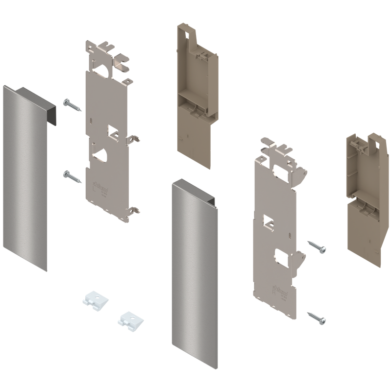 Blum LEGRABOX Interior Roll-out Front Fixing Bracket Set - C Height - Stainless Steel - ZI7.3CI0