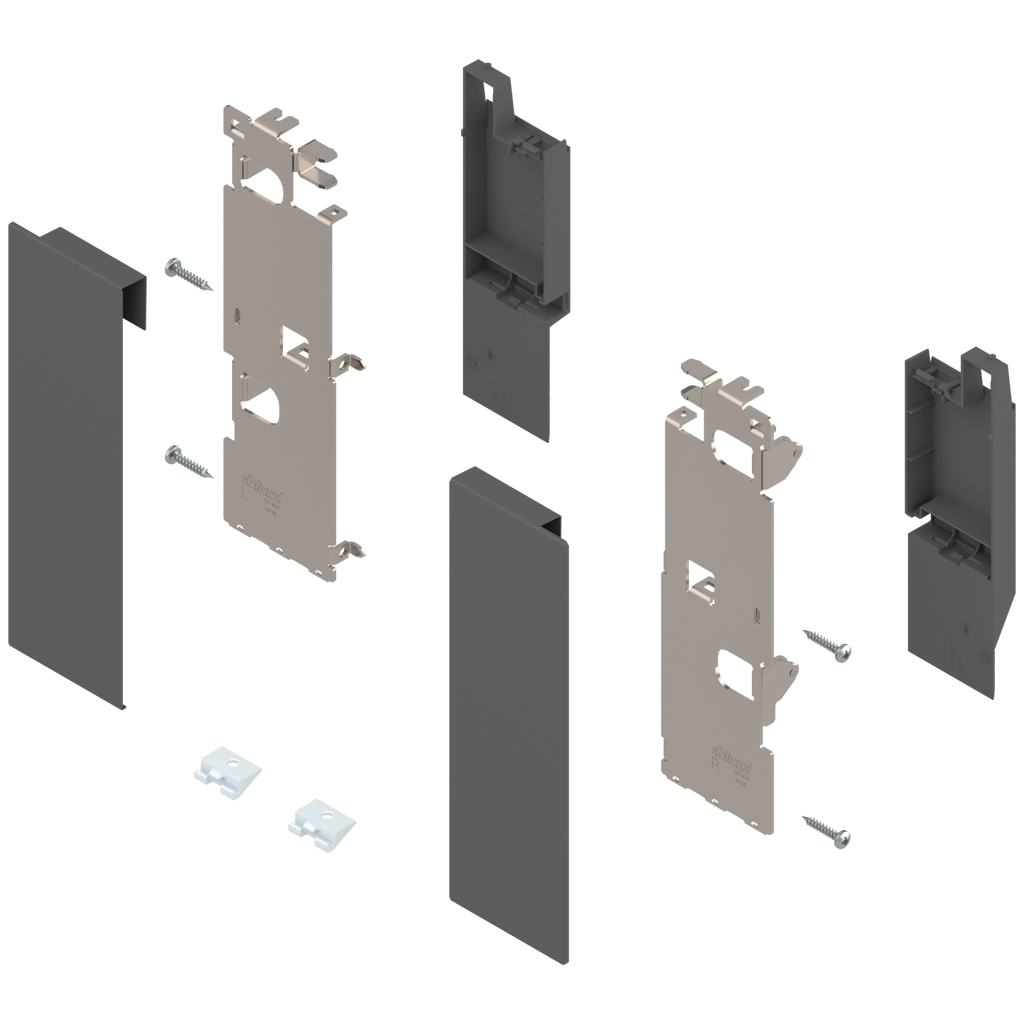 Blum LEGRABOX Interior Roll-out Front Fixing Bracket Set - C Height - Orion Gray (OG-M) - ZI7.3CS0