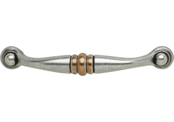 Hafele Handle, Zinc, Pewter and Copper, M4, Center to Center 96mm (3-3/4") - 121.90.902