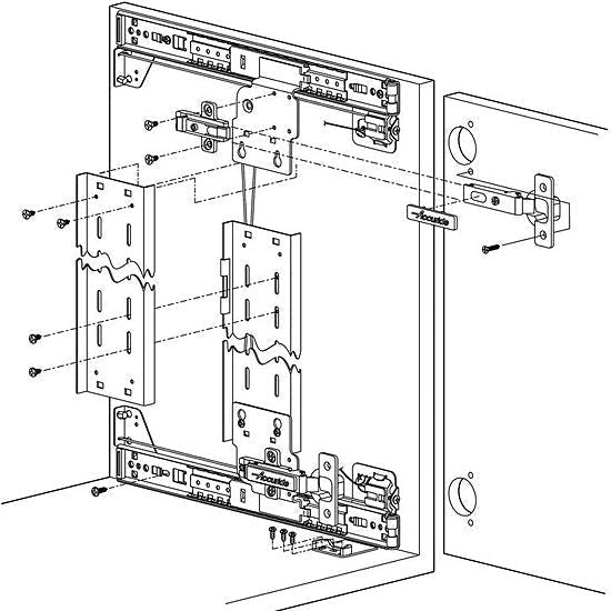 Accuride 1332 Series Light Duty Anti-Rack Slide with Hinges for Tall Pocket Doors - Pair - 20" - CB1332-20D