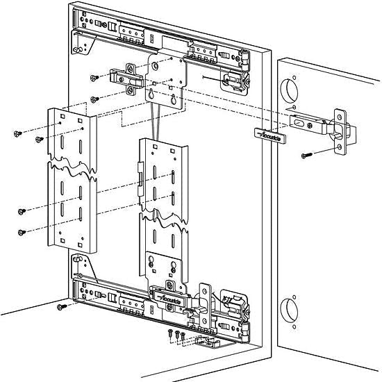 Accuride 1332 Series Light Duty Anti-Rack Slide with Hinges for Tall Pocket Doors - Pair - 24" - CB1332-24D