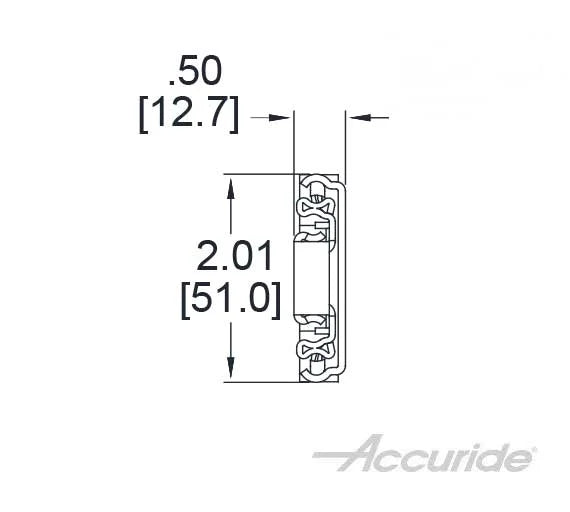 Accuride 3932EC Series Easy-Close (Soft-Close) Side Mount Slide - 20" - Zinc - C3932-20EC
