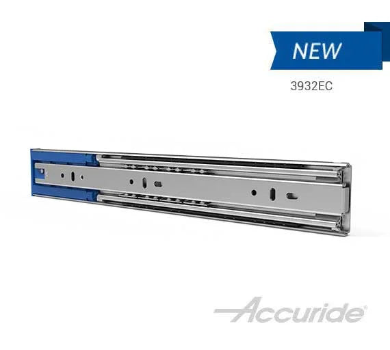 Accuride 3932EC Series Easy-Close (Soft-Close) Side Mount Slide - 18" - Zinc - C3932-18EC