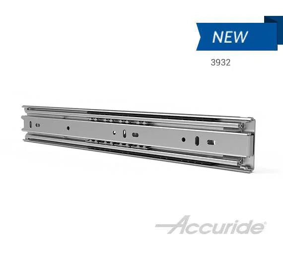 Accuride 3932 Series Medium Duty (150lb) Full-Extension Side Mount Slide - 12" - Zinc - C3932-12