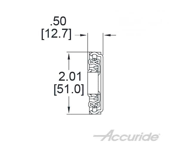 Accuride 3932 Series Medium Duty (150lb) Full-Extension Side Mount Slide - 24" - Zinc - C3932-24