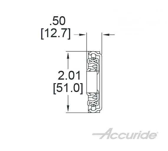 Accuride 3932 Series Medium Duty (150lb) Full-Extension Side Mount Slide - 14" - Zinc - C3932-14