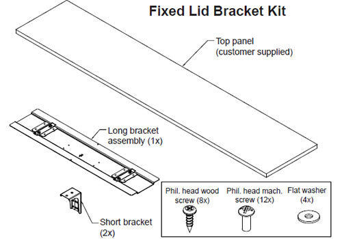 Accuride Fixed Lid Bracket Kit for CBLift-050 - 4180-0650-XE