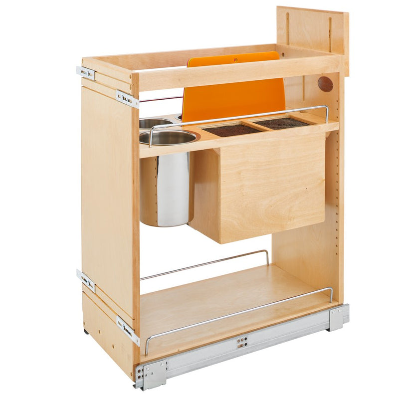 Rev-A-Shelf 448KB Series Soft-Close Base Cabinet Pullout w/Knife Block & Utensil Bins - 11-3/4" - 448KB-BCSC-11C - FREE DOMESTIC SHIPPING