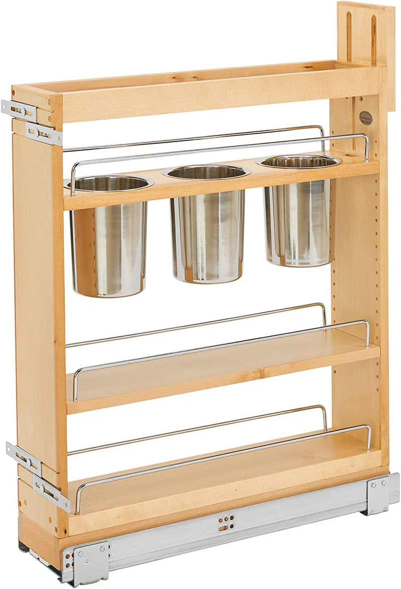 Rev-A-Shelf 448UT Series Soft-Close Base Cabinet Pullout w/Utensil Bins - 6" - 448UT-BCSC-5C - FREE DOMESTIC SHIPPING