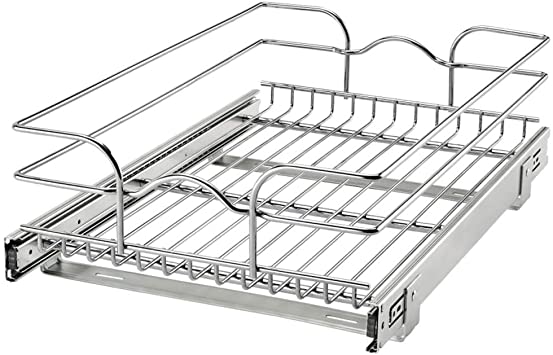 Rev-A-Shelf 5WB Series 15" Single Pullout Wire Basket - Chrome - 5WB1-1522-CR