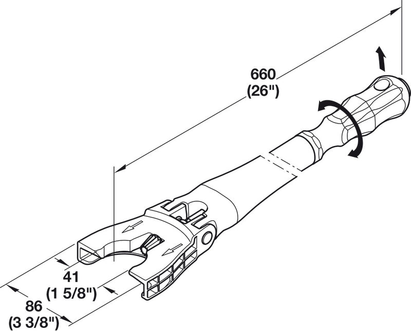 Hafele 637.76.360 Adjusting Tool for Häfele AXILO® 78 plinth system