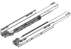 Blum TIP-ON BLUMOTION for LEGRABOX Cabinet Profile Set - 155lb - 22" - 753.5501M