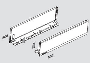 Blum LEGRABOX Drawer Profile Set - K Height - Stainless Steel - 14" - 770K3502I