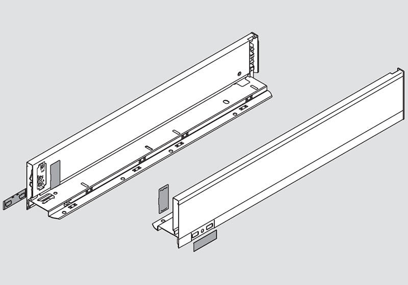 Blum LEGRABOX Drawer Profile Set - M Height - Orion Gray - 24" - 770M6002S